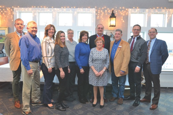 Honor Society Award winners are (l-r) Michael Sprouse, James Smith, Robin Palumbo Thompson, Megan James, Lana Warfield, Stephanie Bray, Peter Walling, company owner Bette Gallo, George Thomasson, Chris Beagle, and company broker and Vice President Andrew Ratner.